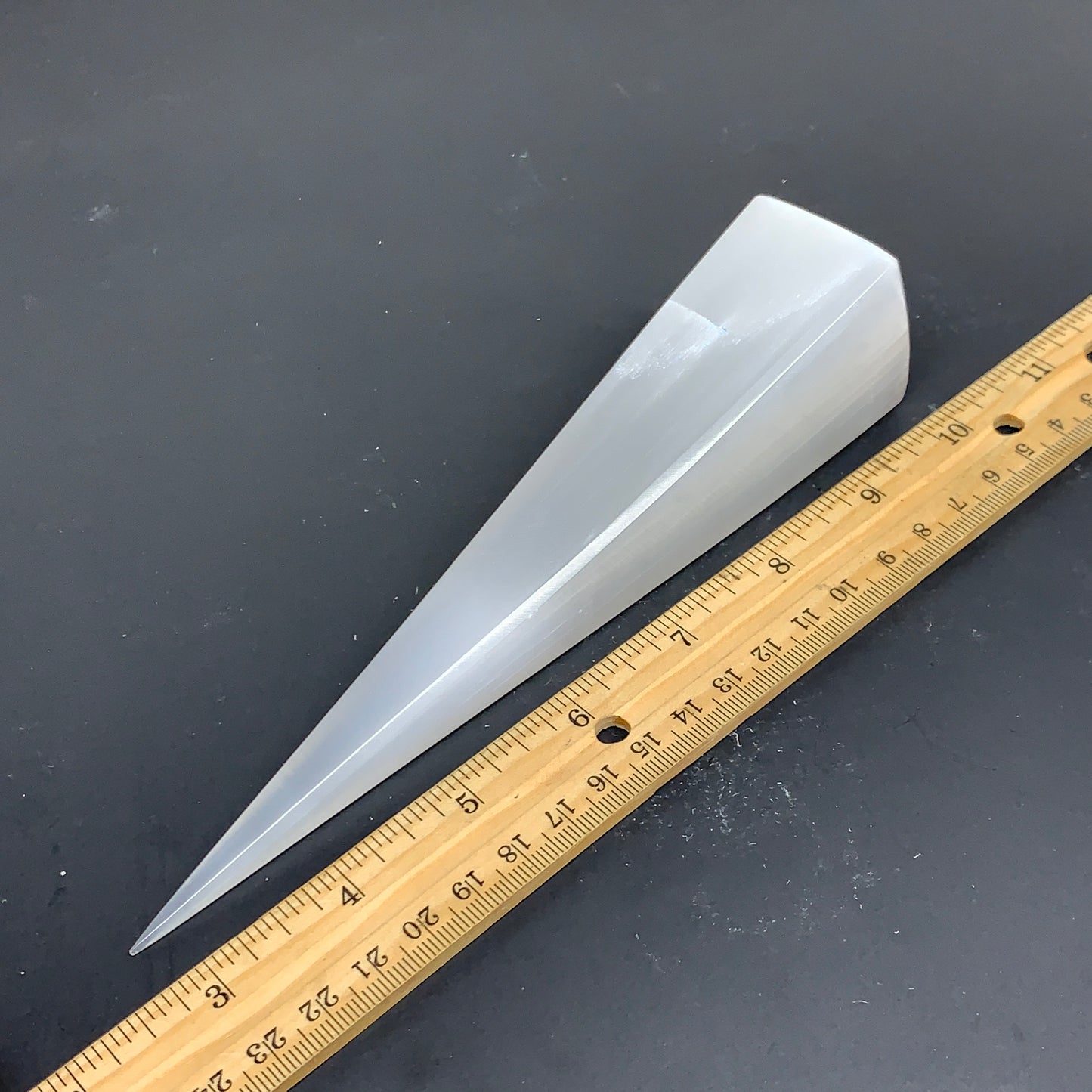 236g, 7.25"x1.5"x1.6" Selenite (Satin Spar) Crystal Crystal Tower Point,B35957