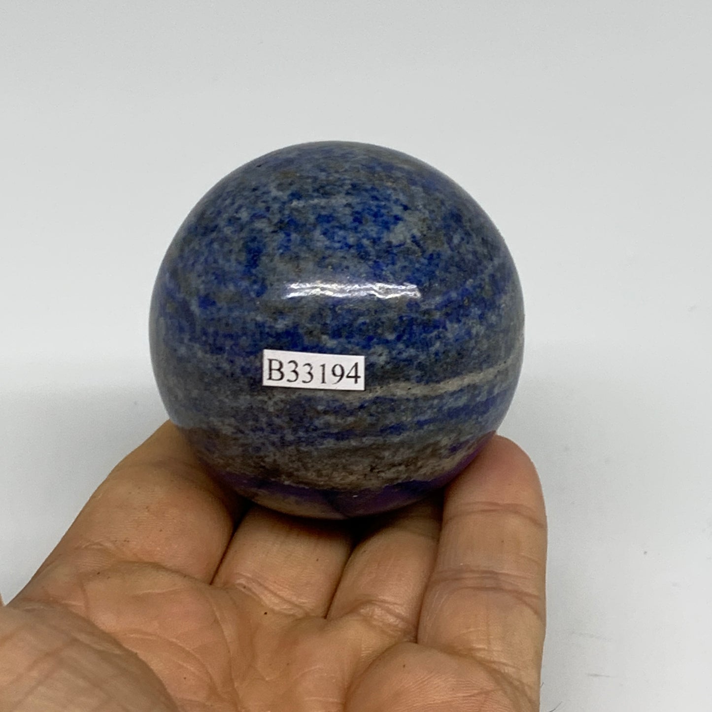 0.55 lbs, 2.1" (53mm), Lapis Lazuli Sphere Ball Gemstone @Afghanistan, B33194