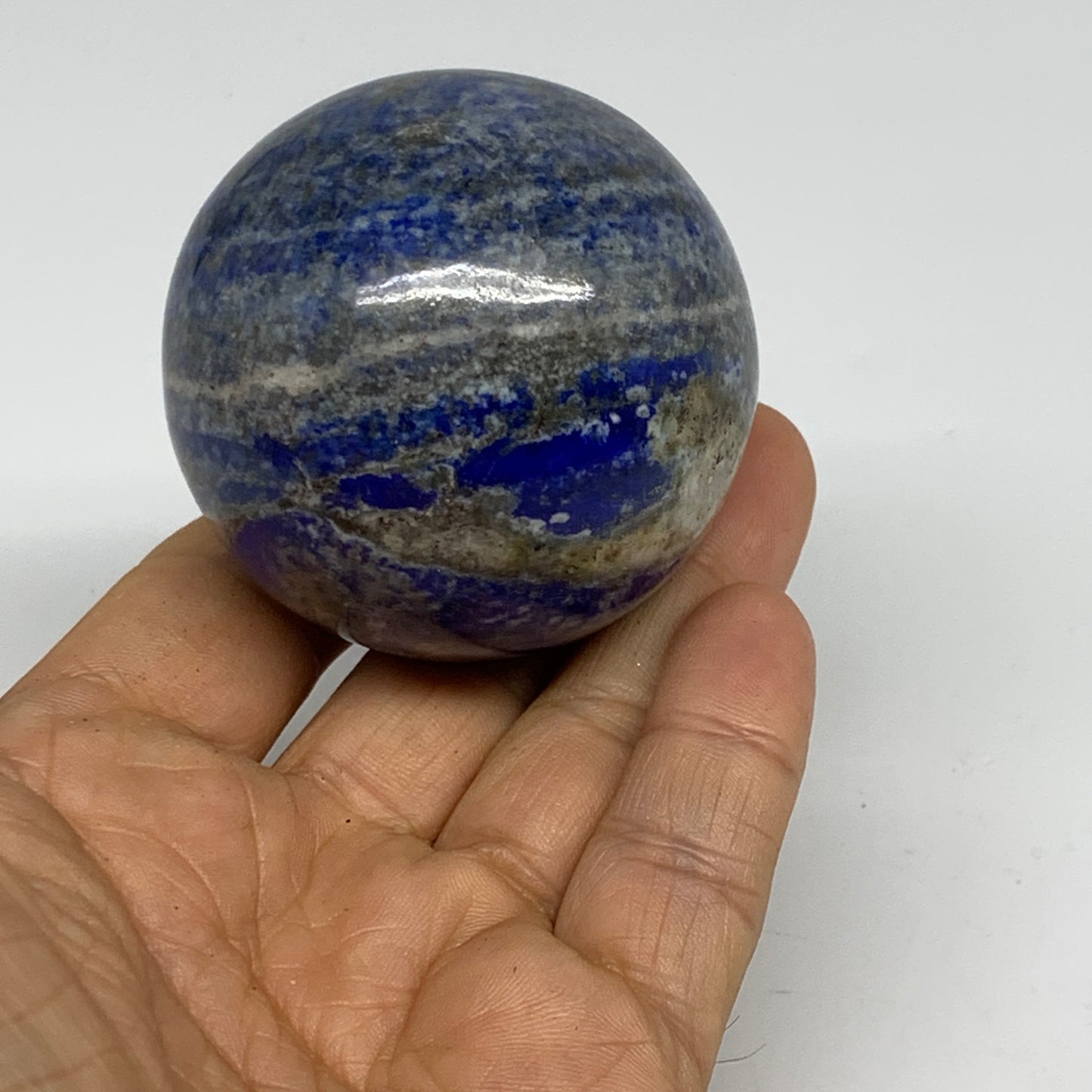 0.55 lbs, 2.1" (53mm), Lapis Lazuli Sphere Ball Gemstone @Afghanistan, B33194