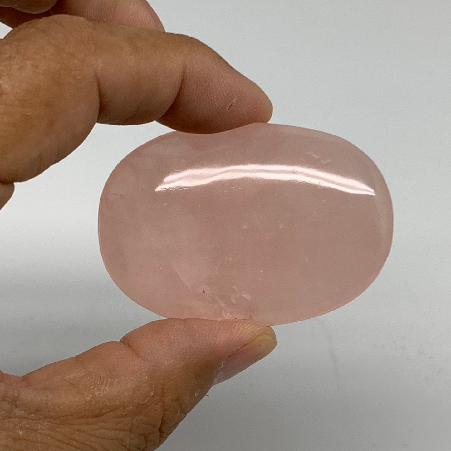 162.8g , 2"-2.1", 3pcs, Natural Pink Rose Quartz Palm-stone Small Sizes, B34542