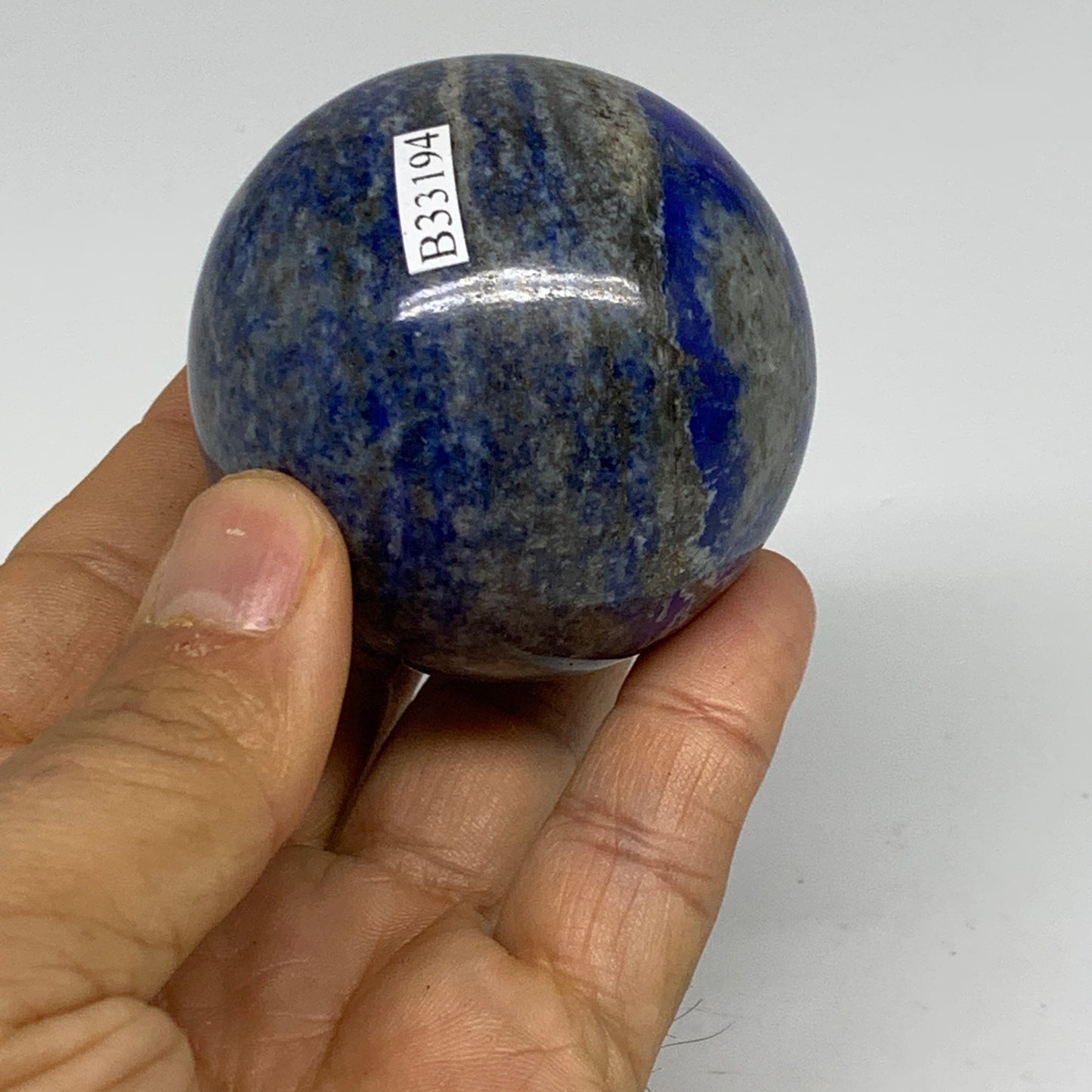 0.55 lbs, 2.1" (53mm), Lapis Lazuli Sphere Ball Gemstone @Afghanistan, B33194