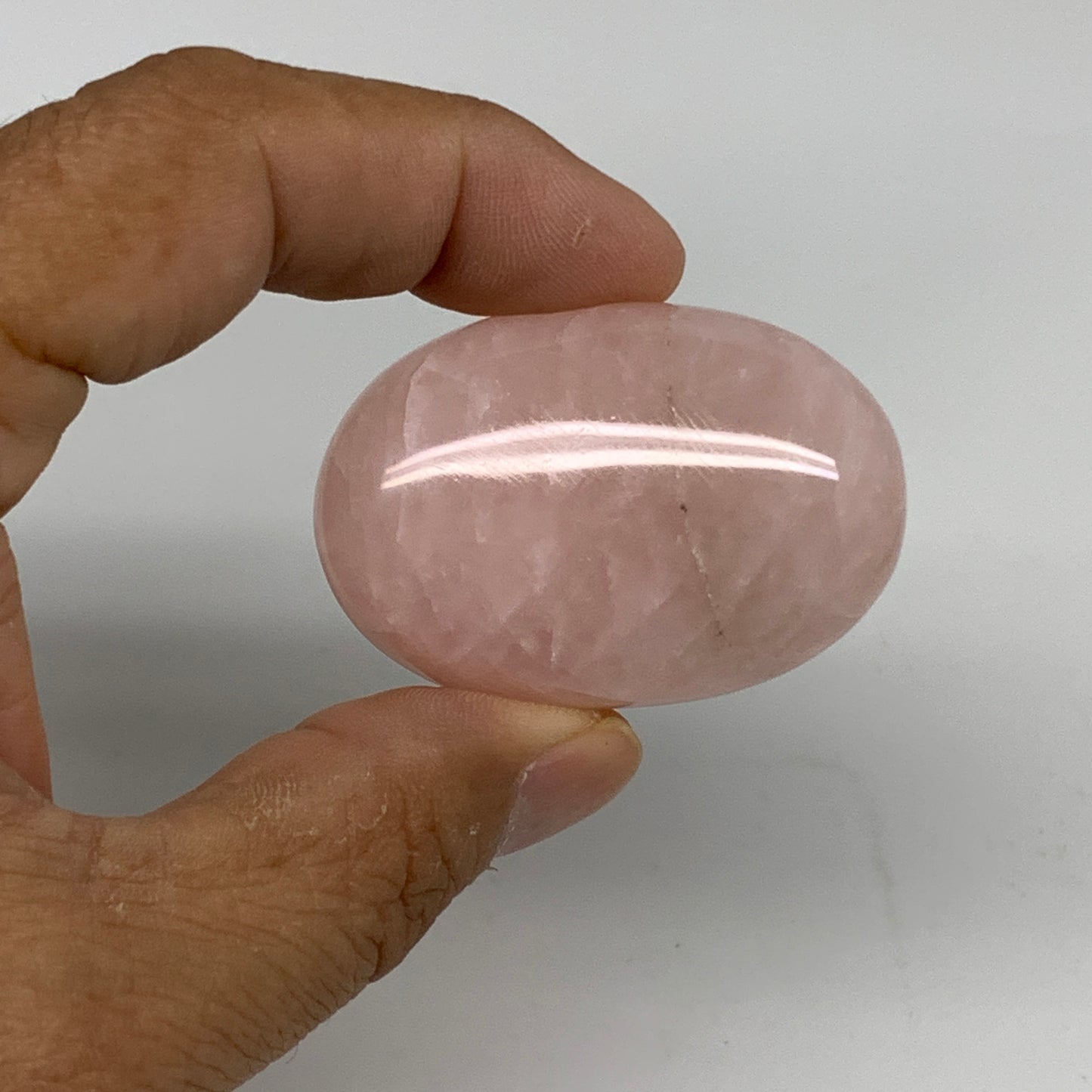 161.5g , 1.9"-2", 3pcs, Natural Pink Rose Quartz Palm-stone Small Sizes, B34544