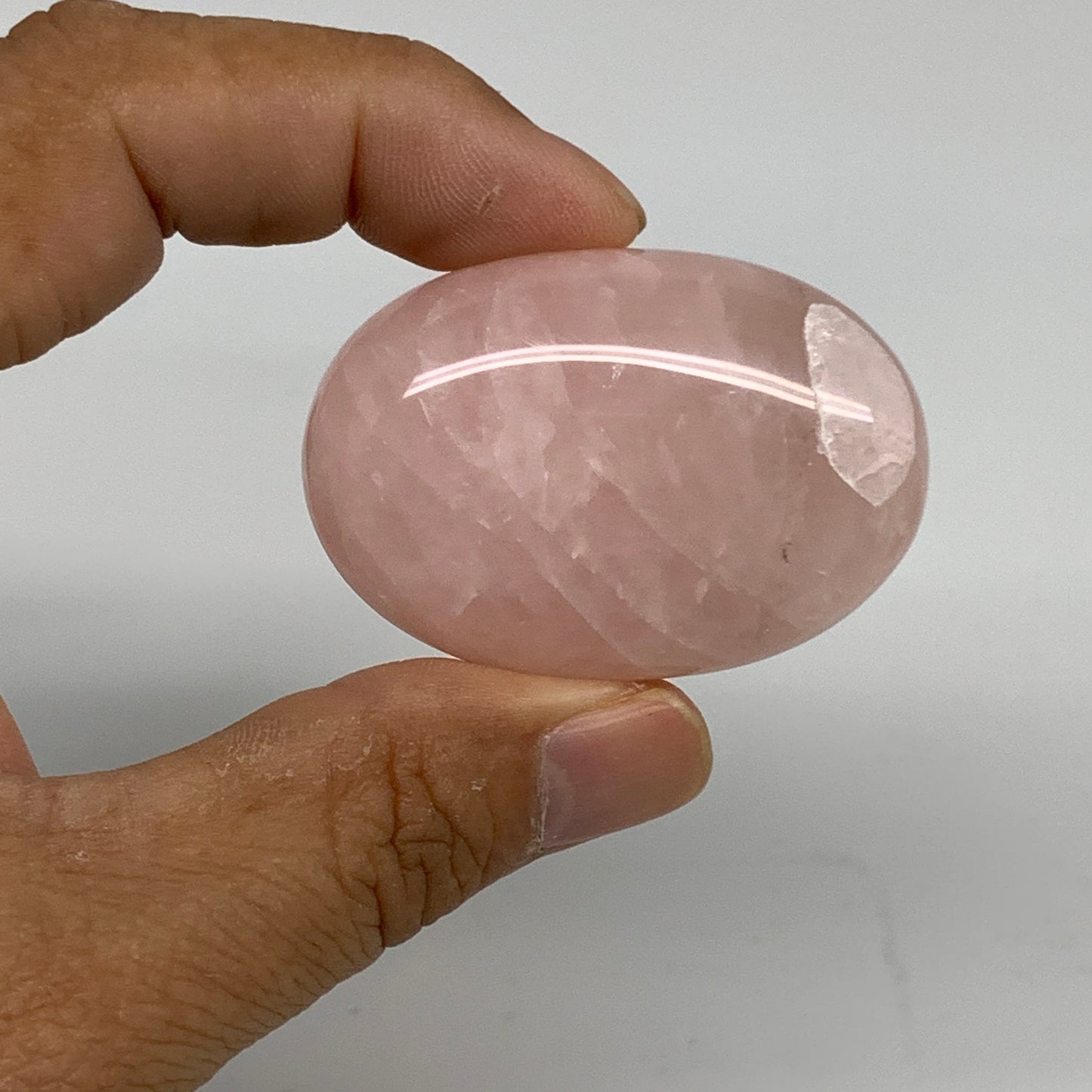 161.5g , 1.9"-2", 3pcs, Natural Pink Rose Quartz Palm-stone Small Sizes, B34544