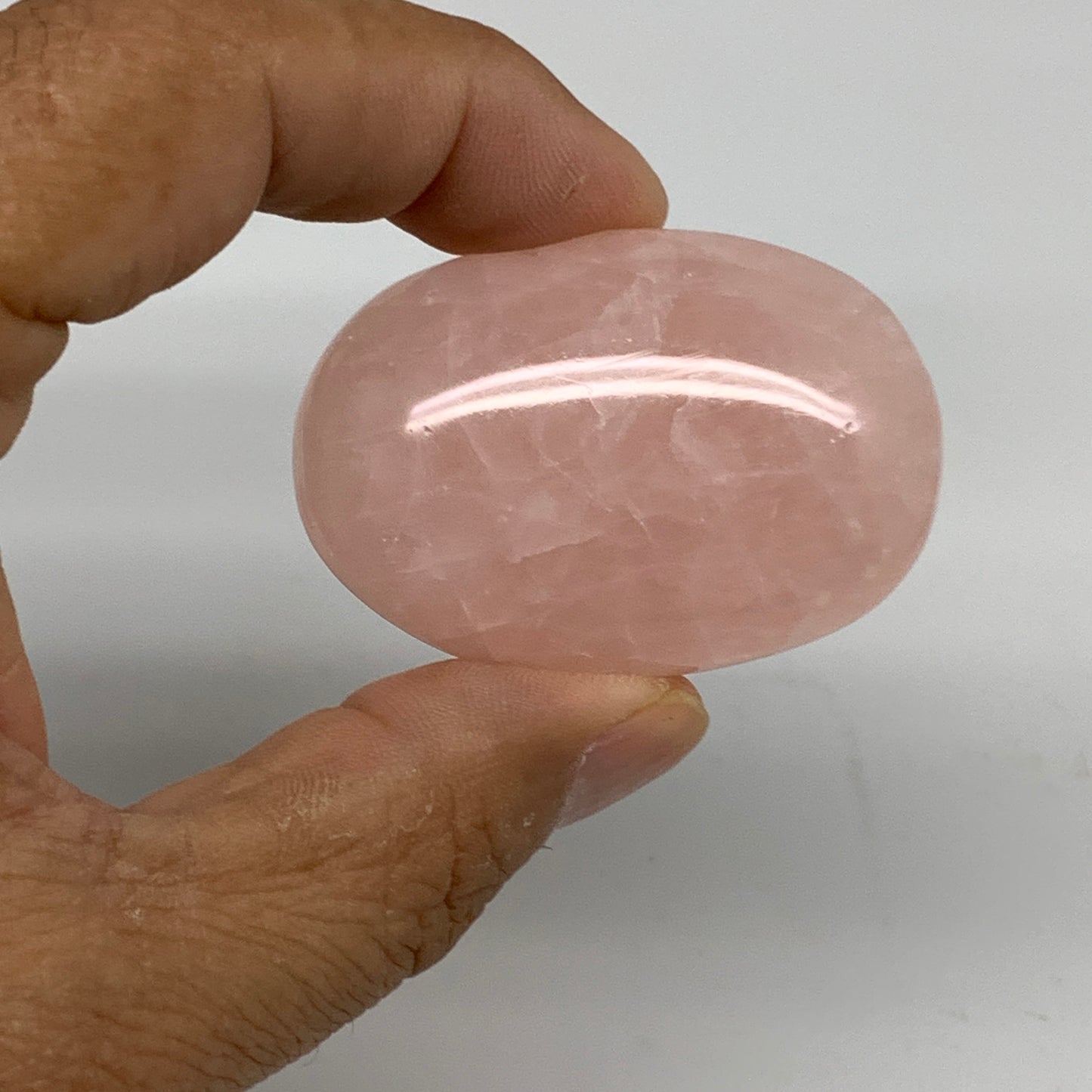 161.5g , 1.9"-2", 3pcs, Natural Pink Rose Quartz Palm-stone Small Sizes, B34544