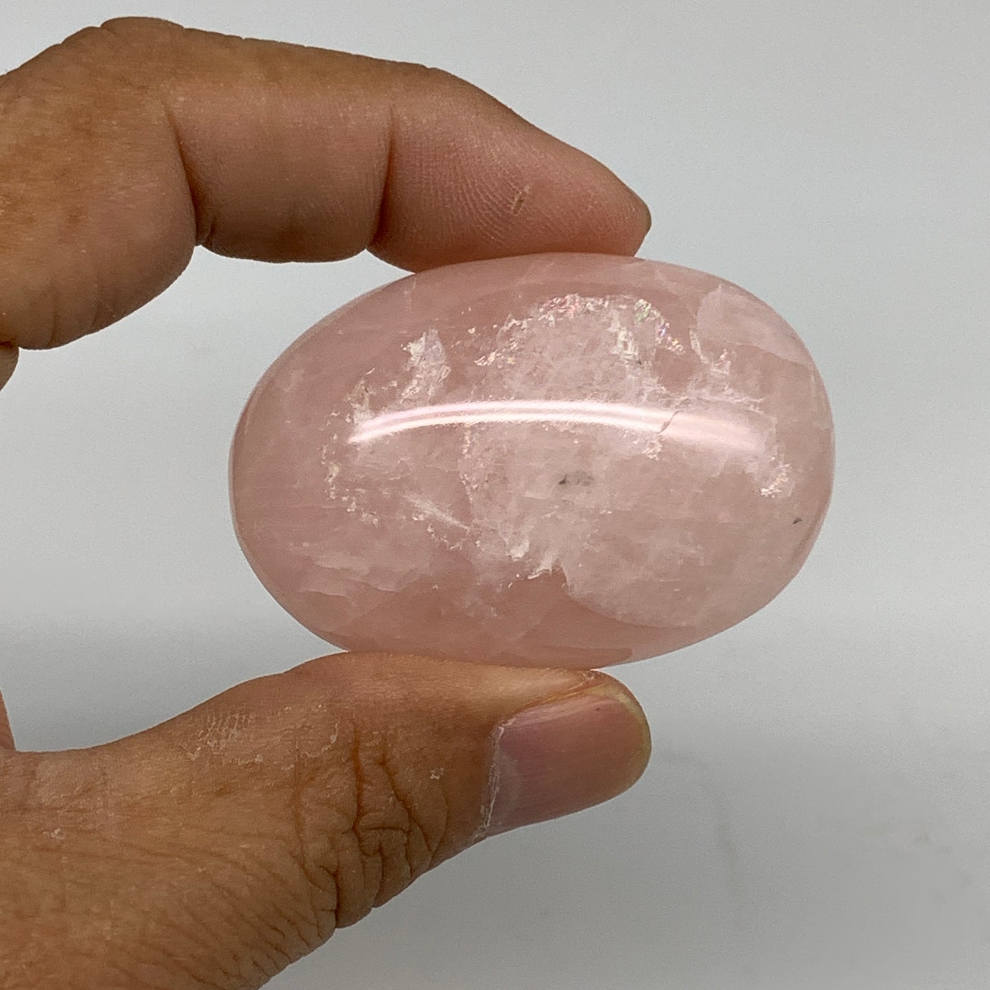 161.5g , 1.9"-2", 3pcs, Natural Pink Rose Quartz Palm-stone Small Sizes, B34544