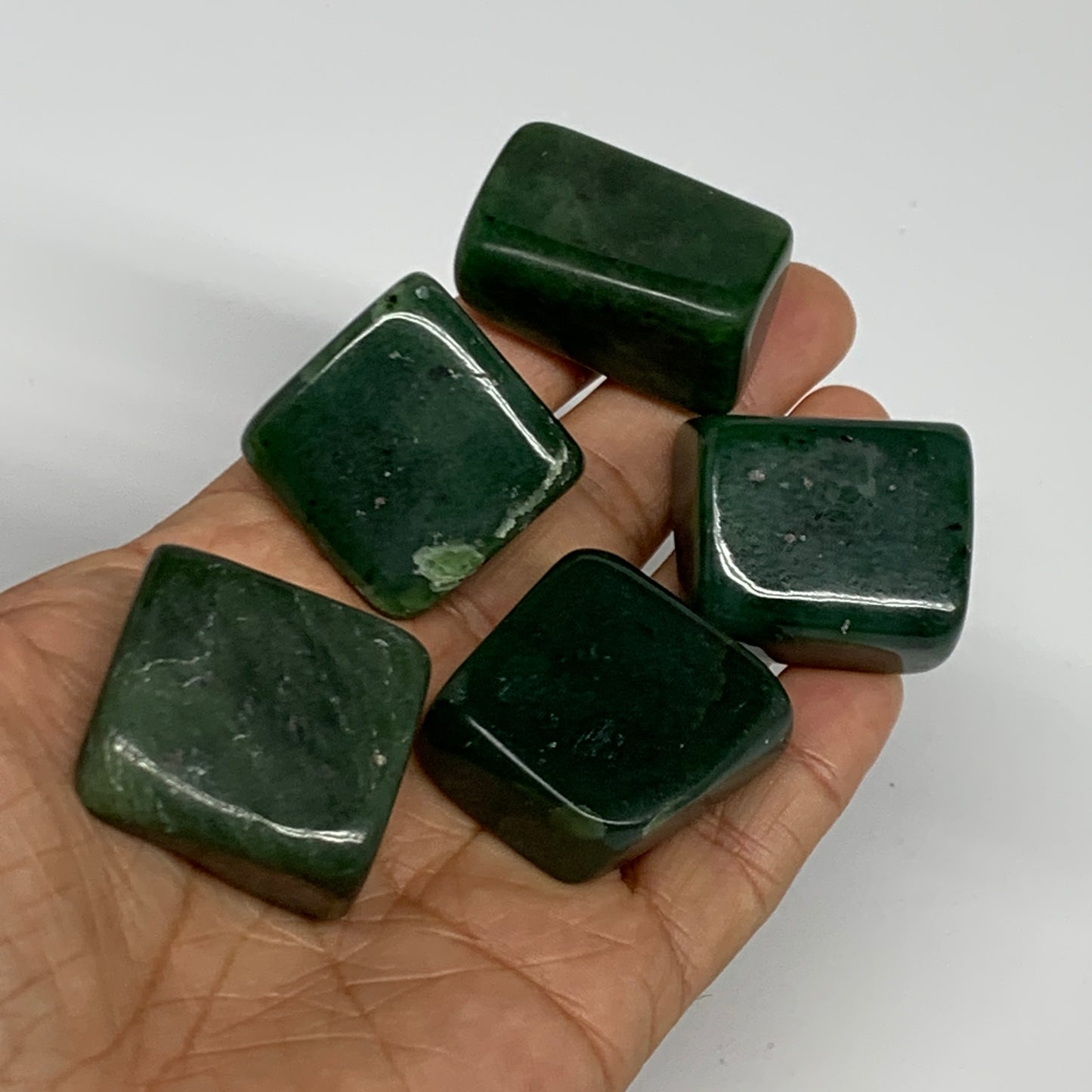 177.9g, 1.1"-1.3", 5pcs, Natural Nephrite Jade Tumbled Stone @Afghanistan,B31895