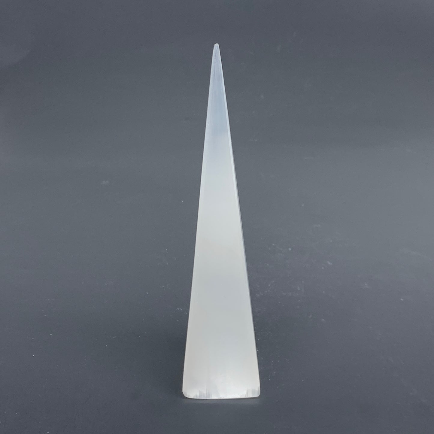 252.6g, 7.4"x1.4"x1.6" Selenite (Satin Spar) Crystal Crystal Tower Point,B35959