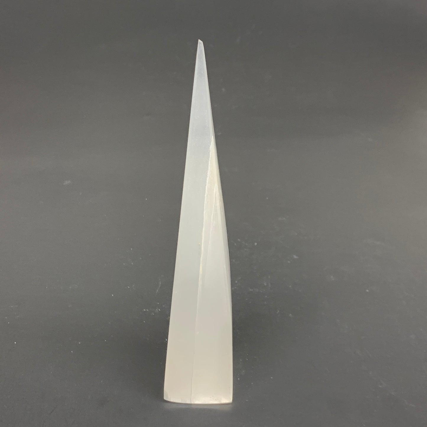 252.6g, 7.4"x1.4"x1.6" Selenite (Satin Spar) Crystal Crystal Tower Point,B35959