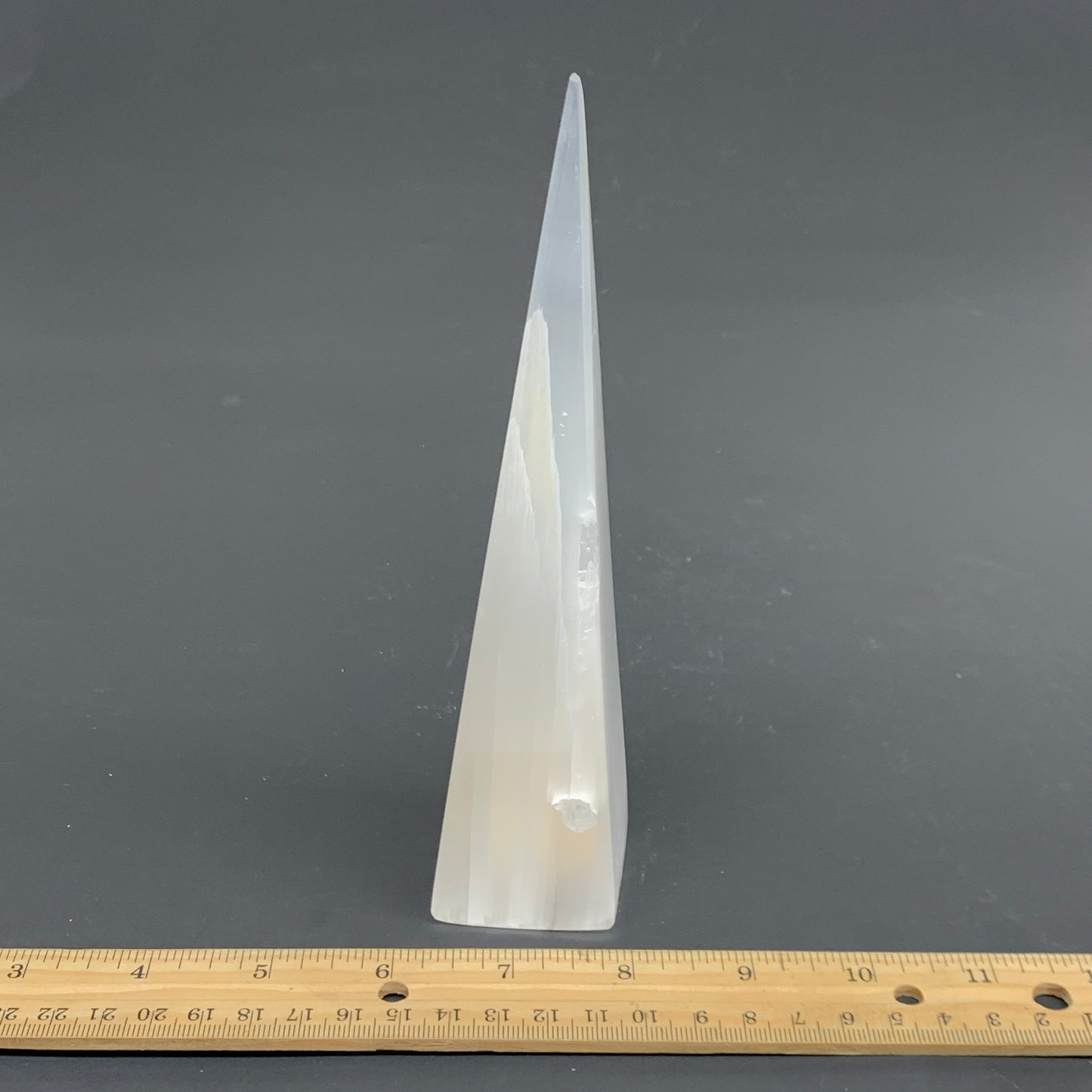 252.6g, 7.4"x1.4"x1.6" Selenite (Satin Spar) Crystal Crystal Tower Point,B35959