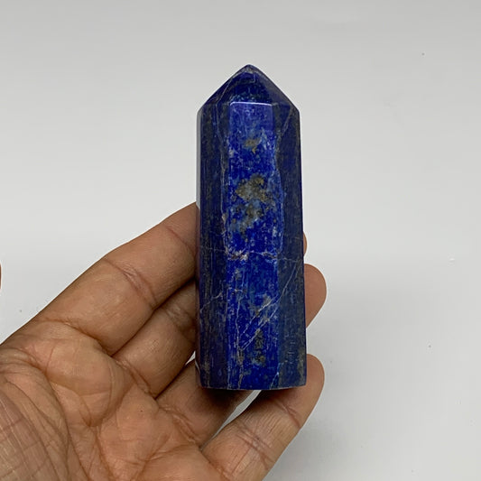 145.4g, 3.4"x1.1", Natural Lapis Lazuli Tower Point Obelisk Afghanistan,B30376