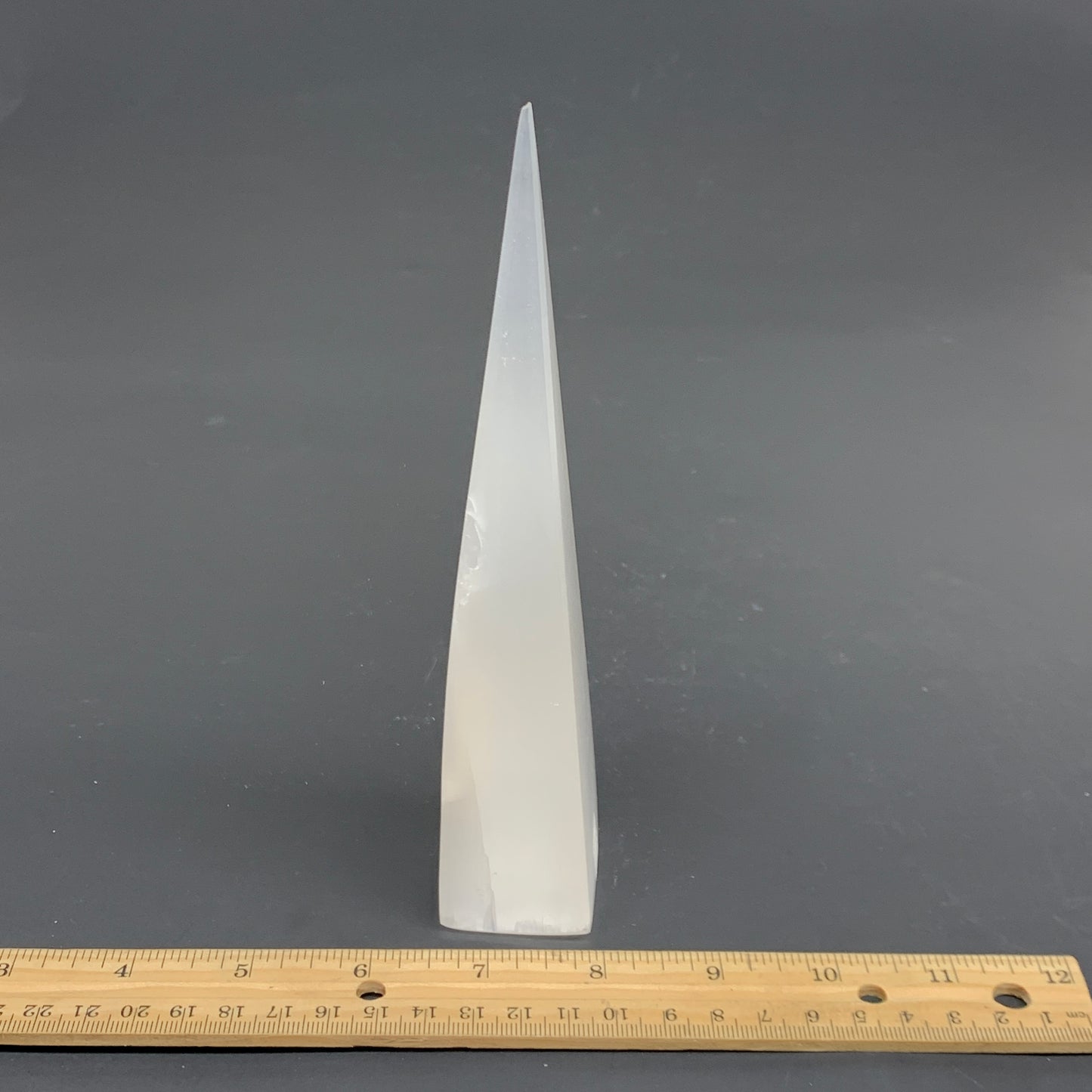 252.6g, 7.4"x1.4"x1.6" Selenite (Satin Spar) Crystal Crystal Tower Point,B35959