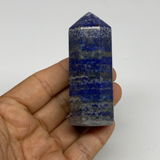 134.6g, 2.9"x1.1", Natural Lapis Lazuli Tower Point Obelisk Afghanistan,B30377