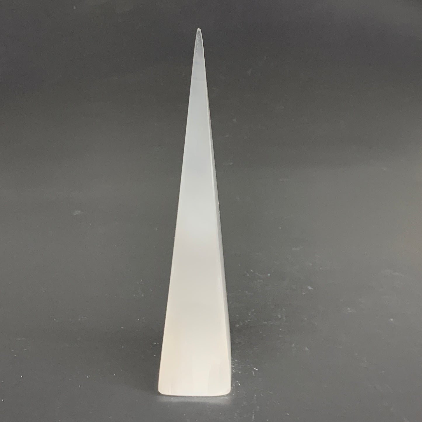 257g, 7.5"x1.6" Selenite (Satin Spar) Crystal Crystal Tower Point,B35960