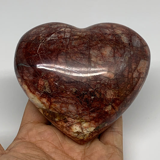 1.1 lbs, 3.7"x3.9"x1.7", Red Jasper Heart Polished Healing Home Decor, B33914
