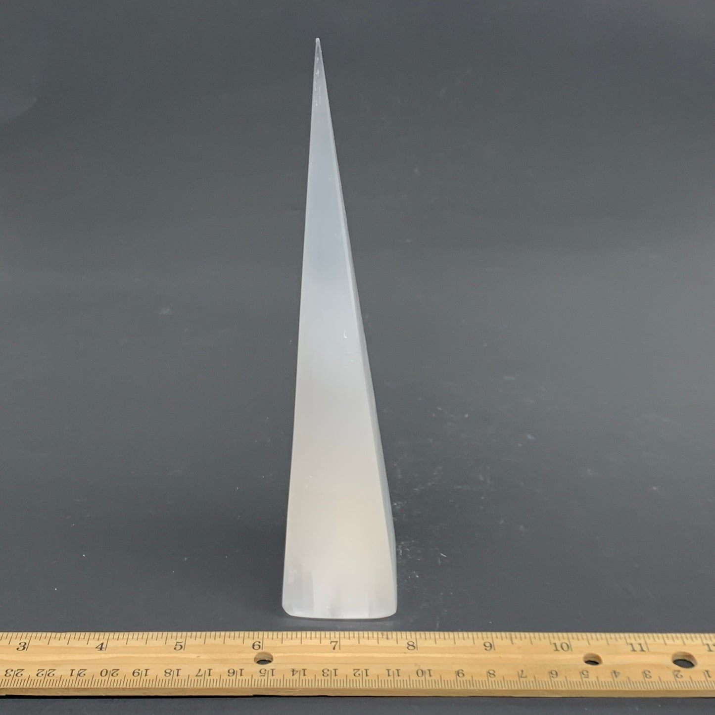 257g, 7.5"x1.6" Selenite (Satin Spar) Crystal Crystal Tower Point,B35960