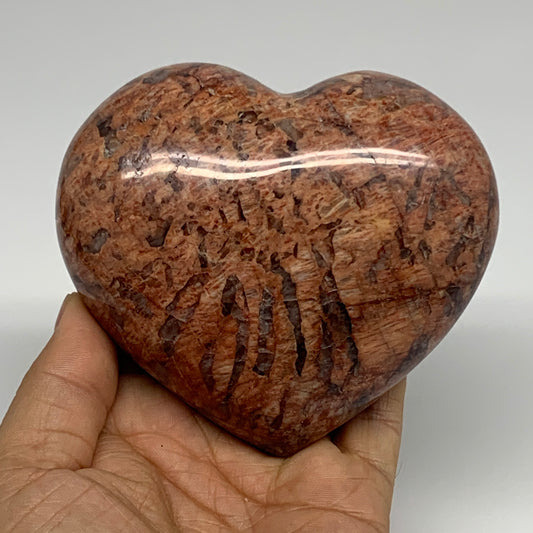 1.23 lbs, 3.6"x4"x1.8", Red Jasper Heart Polished Healing Home Decor, B33915