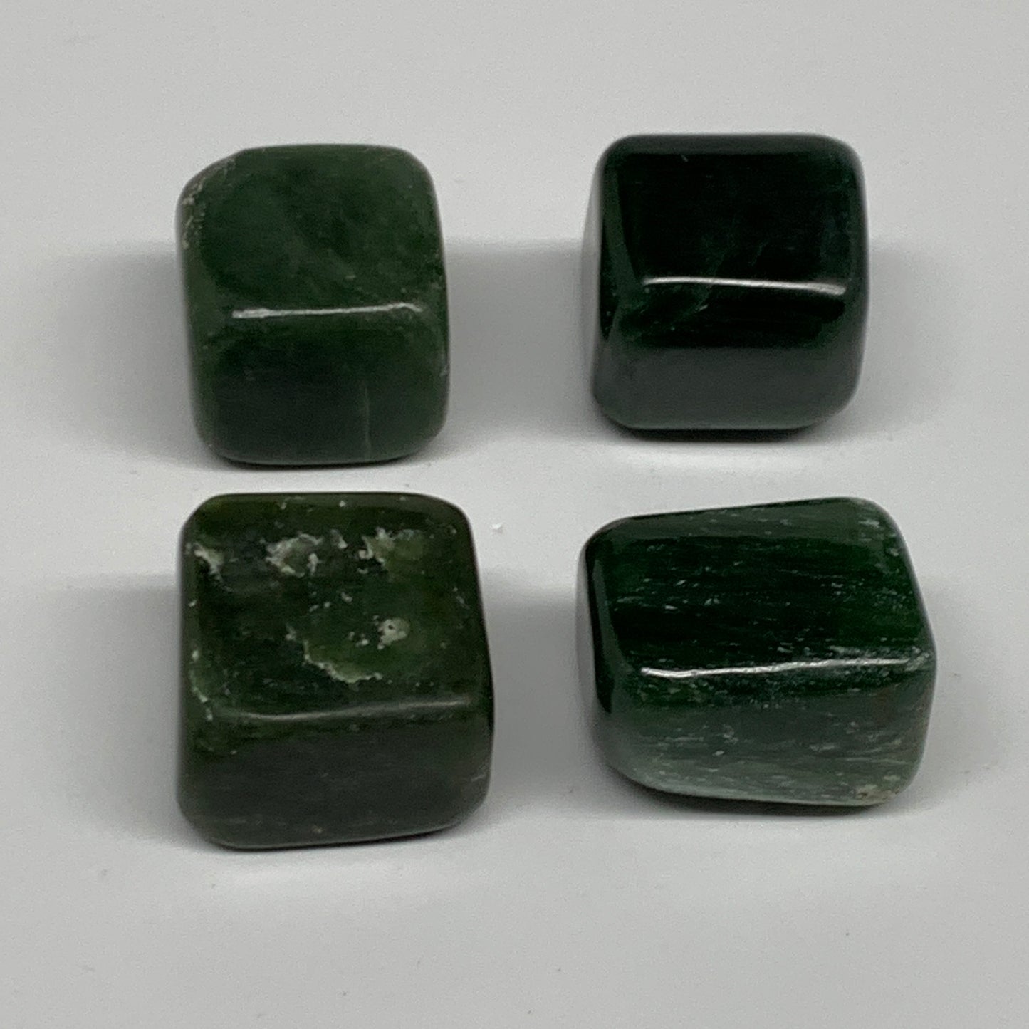 168.1g, 1"-1.1", 4pcs, Natural Nephrite Jade Tumbled Stone @Afghanistan,B31899