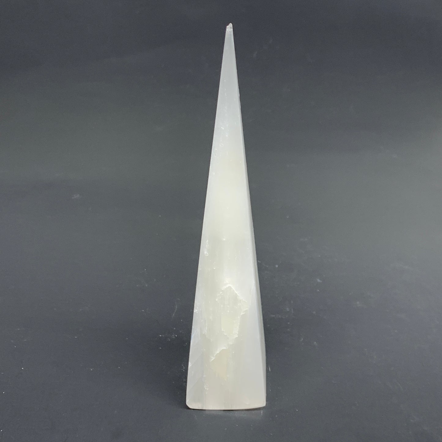 301.6g, 7.75"x1.6"x1.7" Selenite (Satin Spar) Crystal Crystal Tower Point,B35961