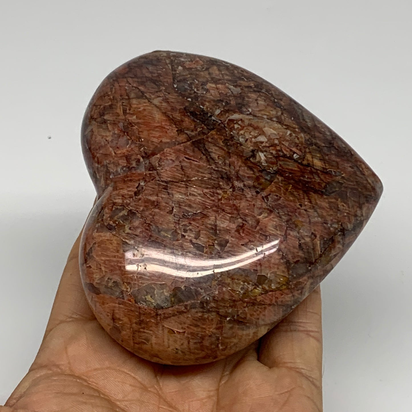 0.79 lbs, 3.4"x3.8"x1.4", Red Jasper Heart Polished Healing Home Decor, B33916