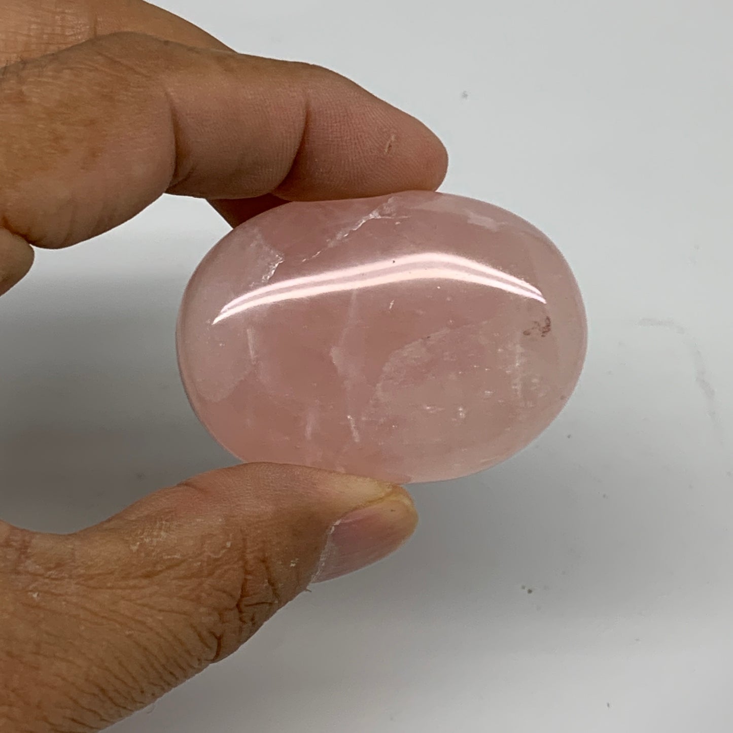 145.5g , 2"-2", 3pcs, Natural Pink Rose Quartz Palm-stone Small Sizes, B34548