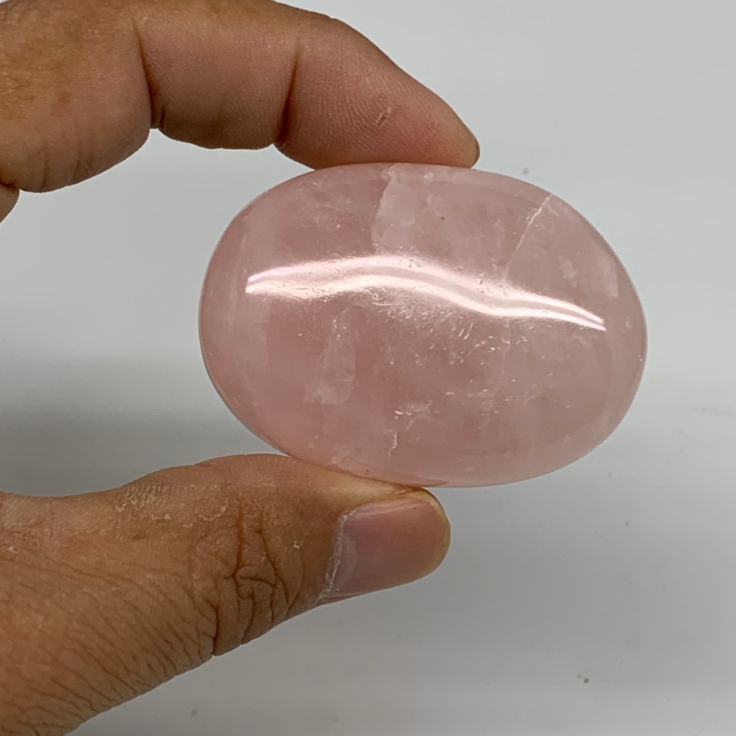 145.5g , 2"-2", 3pcs, Natural Pink Rose Quartz Palm-stone Small Sizes, B34548