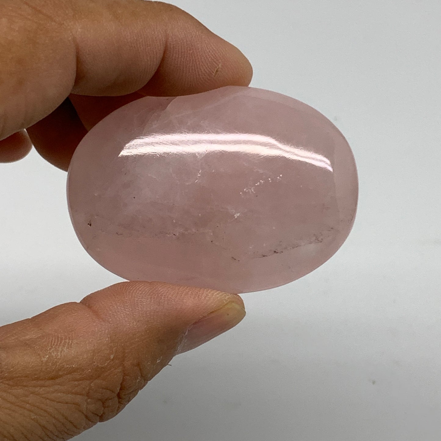 145.5g , 2"-2", 3pcs, Natural Pink Rose Quartz Palm-stone Small Sizes, B34548