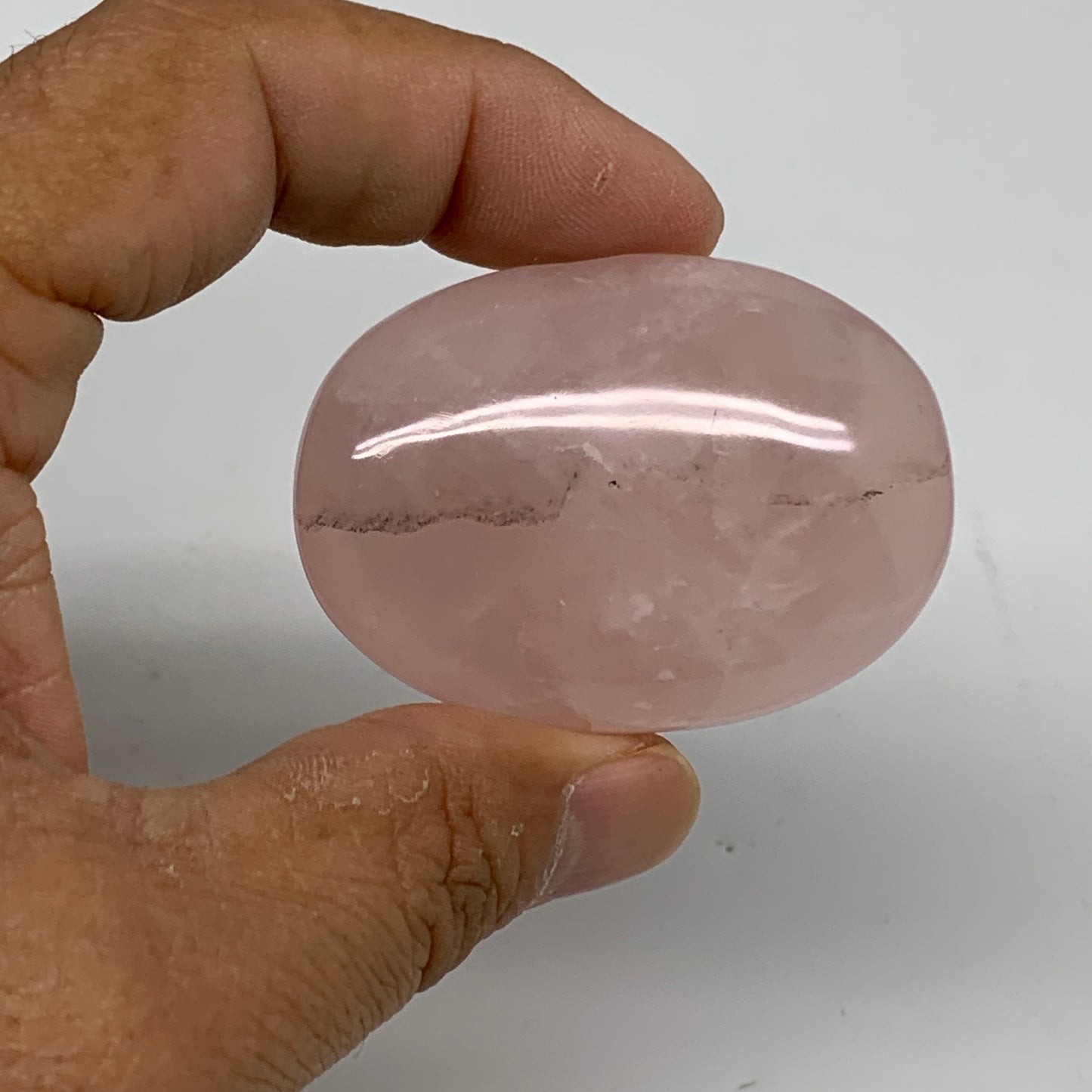 145.5g , 2"-2", 3pcs, Natural Pink Rose Quartz Palm-stone Small Sizes, B34548