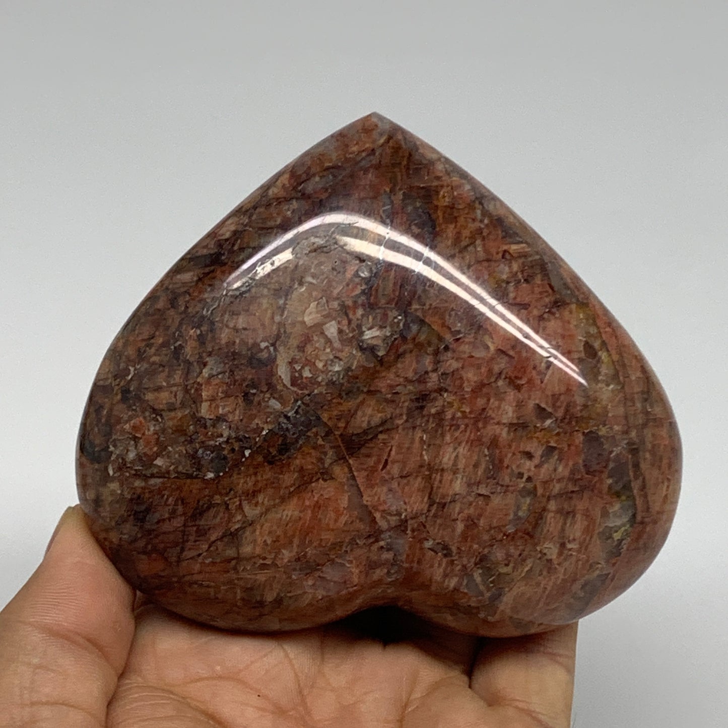 0.79 lbs, 3.4"x3.8"x1.4", Red Jasper Heart Polished Healing Home Decor, B33916