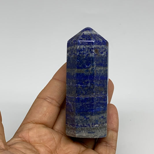 172.6g, 3.1"x1.2", Natural Lapis Lazuli Tower Point Obelisk Afghanistan,B30380