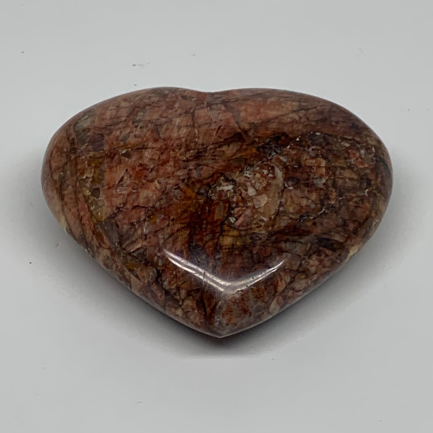 0.79 lbs, 3.4"x3.8"x1.4", Red Jasper Heart Polished Healing Home Decor, B33916