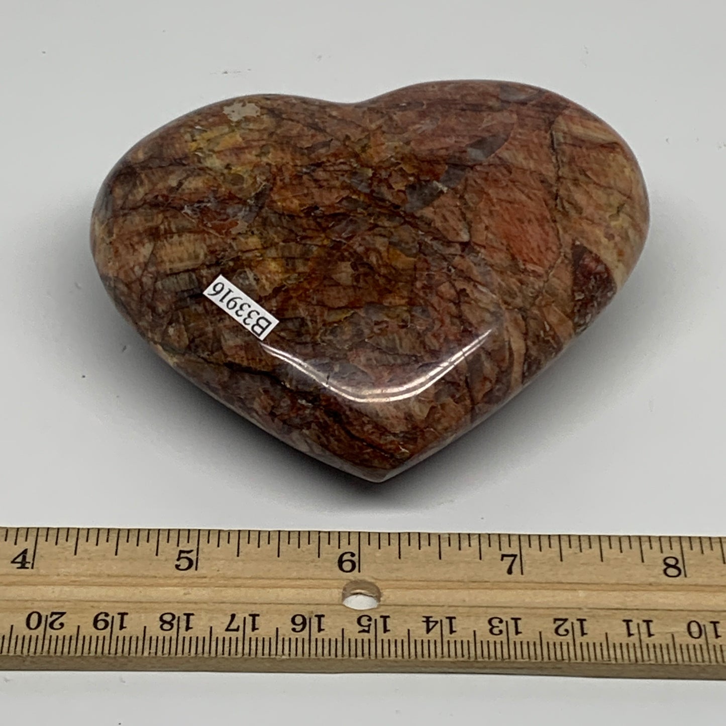 0.79 lbs, 3.4"x3.8"x1.4", Red Jasper Heart Polished Healing Home Decor, B33916