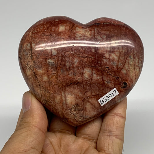 0.49 lbs, 2.9"x3.3"x1.1", Red Jasper Heart Polished Healing Home Decor, B33917
