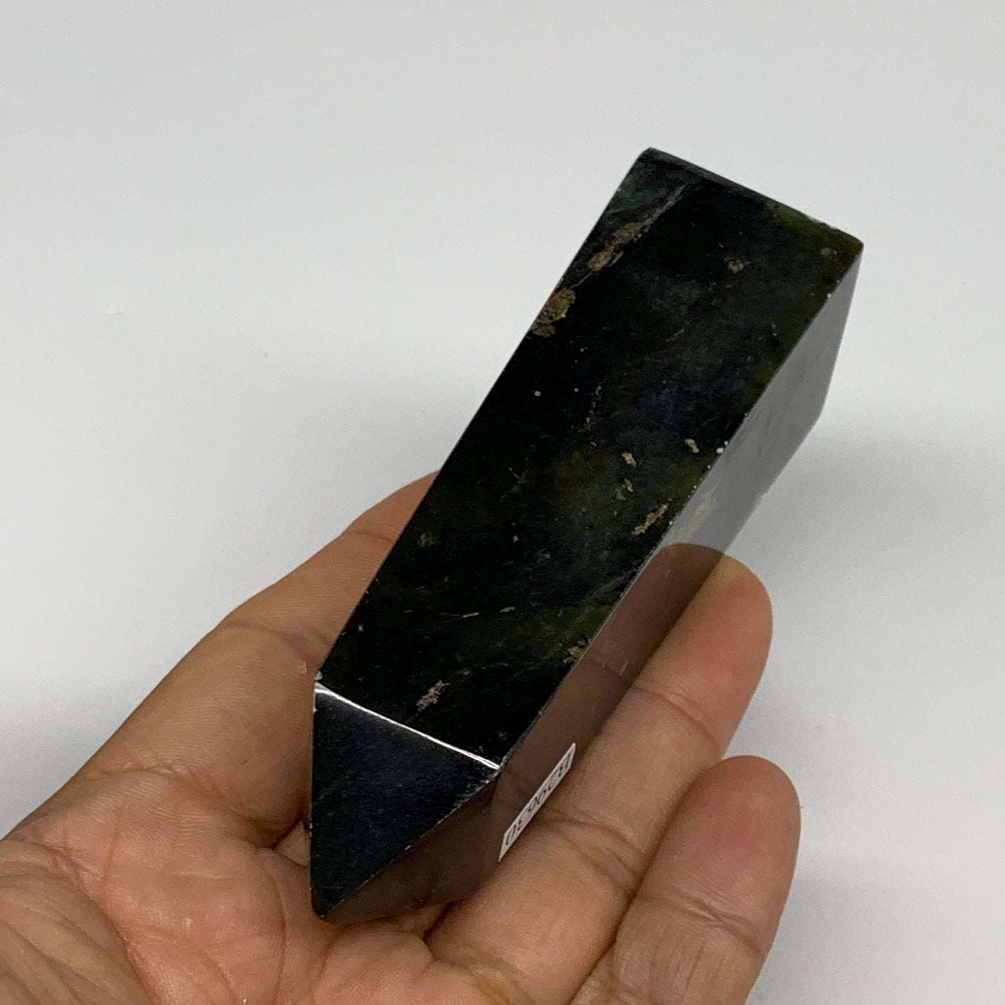 152.4g, 3.9"x1.2"x1.1", Serpentine Point Tower Obelisk Crystal @Pakistan, B29630