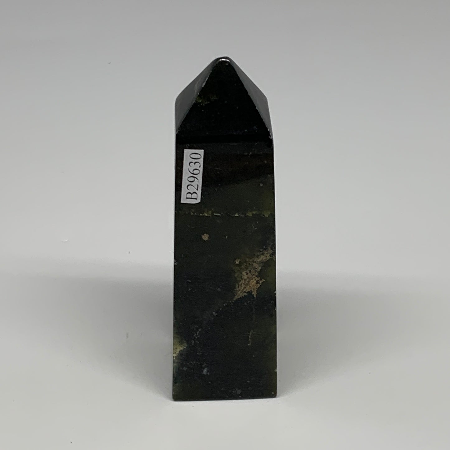 152.4g, 3.9"x1.2"x1.1", Serpentine Point Tower Obelisk Crystal @Pakistan, B29630