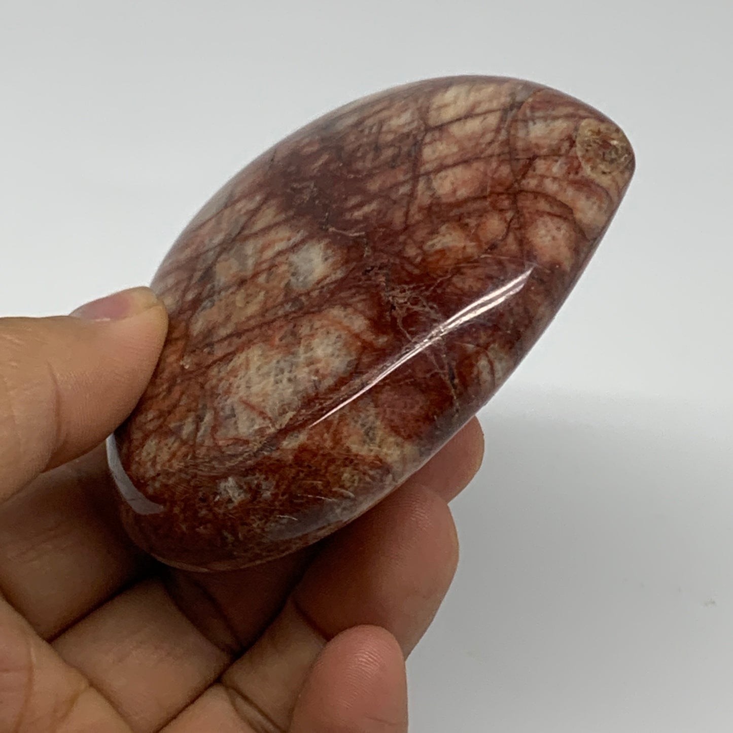 0.49 lbs, 2.9"x3.3"x1.1", Red Jasper Heart Polished Healing Home Decor, B33917