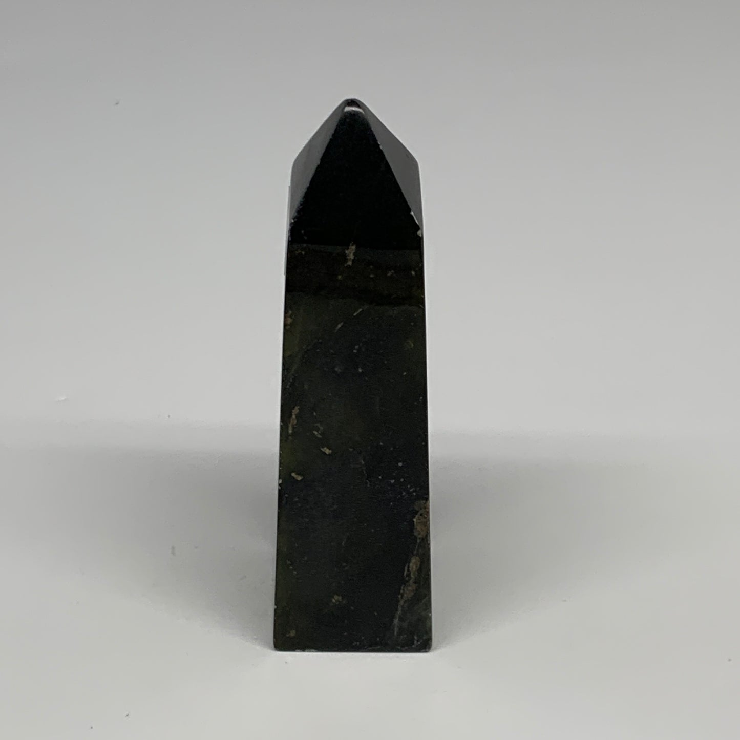 152.4g, 3.9"x1.2"x1.1", Serpentine Point Tower Obelisk Crystal @Pakistan, B29630