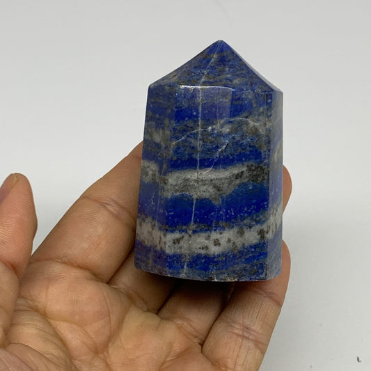 185g, 2.5"x1.5", Natural Lapis Lazuli Tower Point Obelisk Afghanistan,B30381