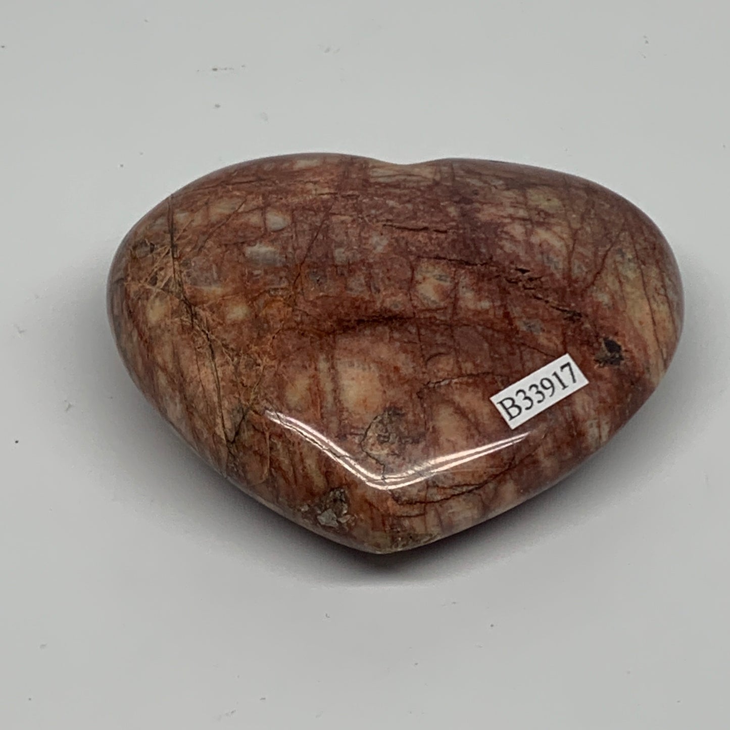 0.49 lbs, 2.9"x3.3"x1.1", Red Jasper Heart Polished Healing Home Decor, B33917