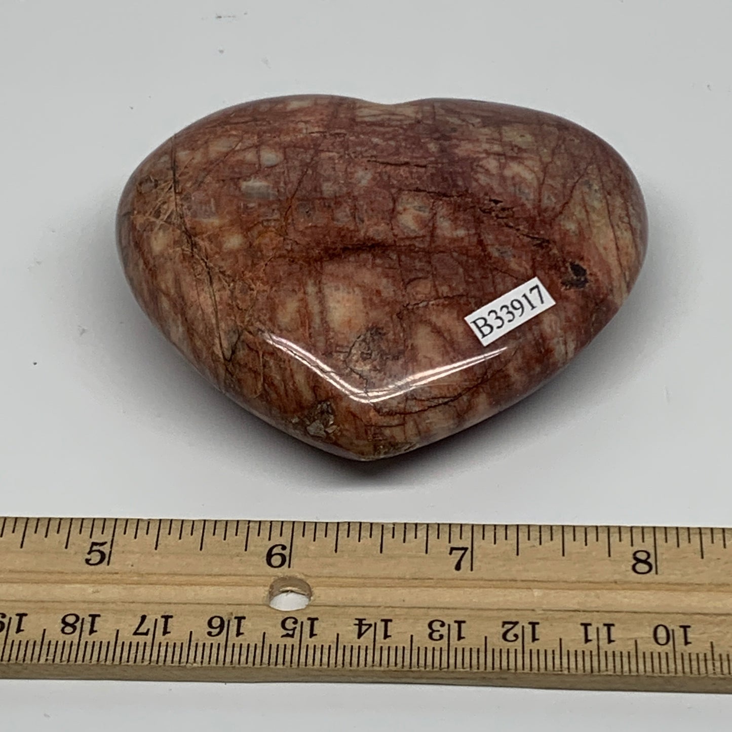 0.49 lbs, 2.9"x3.3"x1.1", Red Jasper Heart Polished Healing Home Decor, B33917