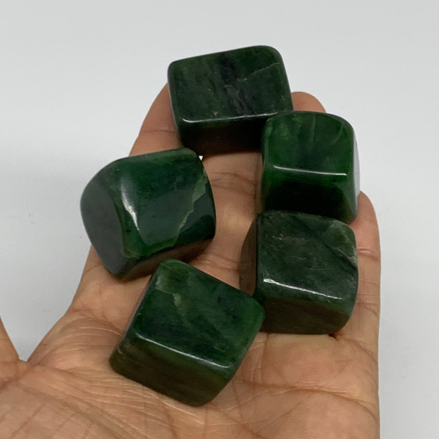 174.3g, 1"-1.2", 5pcs, Natural Nephrite Jade Tumbled Stone @Afghanistan,B31902