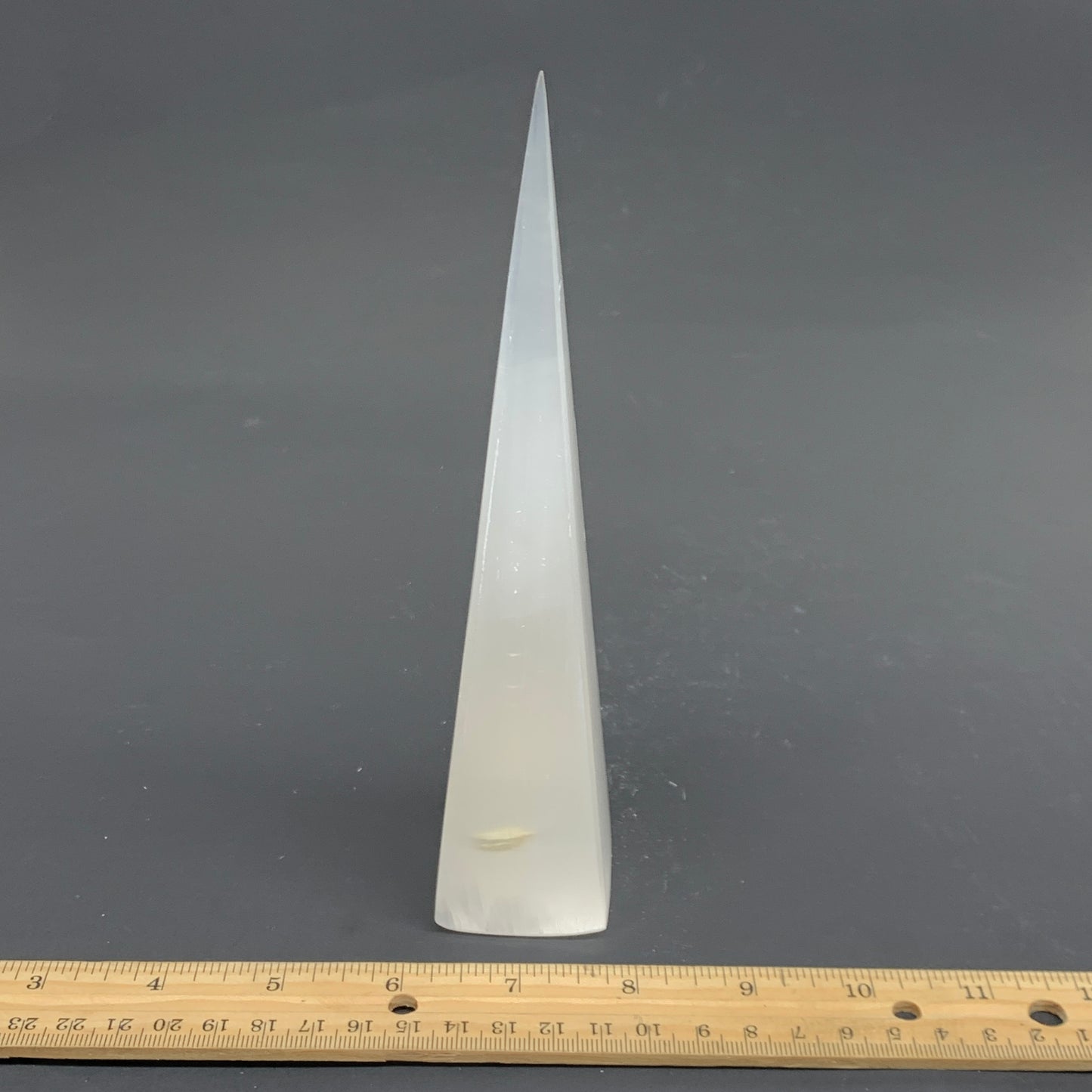 262.6g, 7.5"x1.6" Selenite (Satin Spar) Crystal Crystal Tower Point, B35962