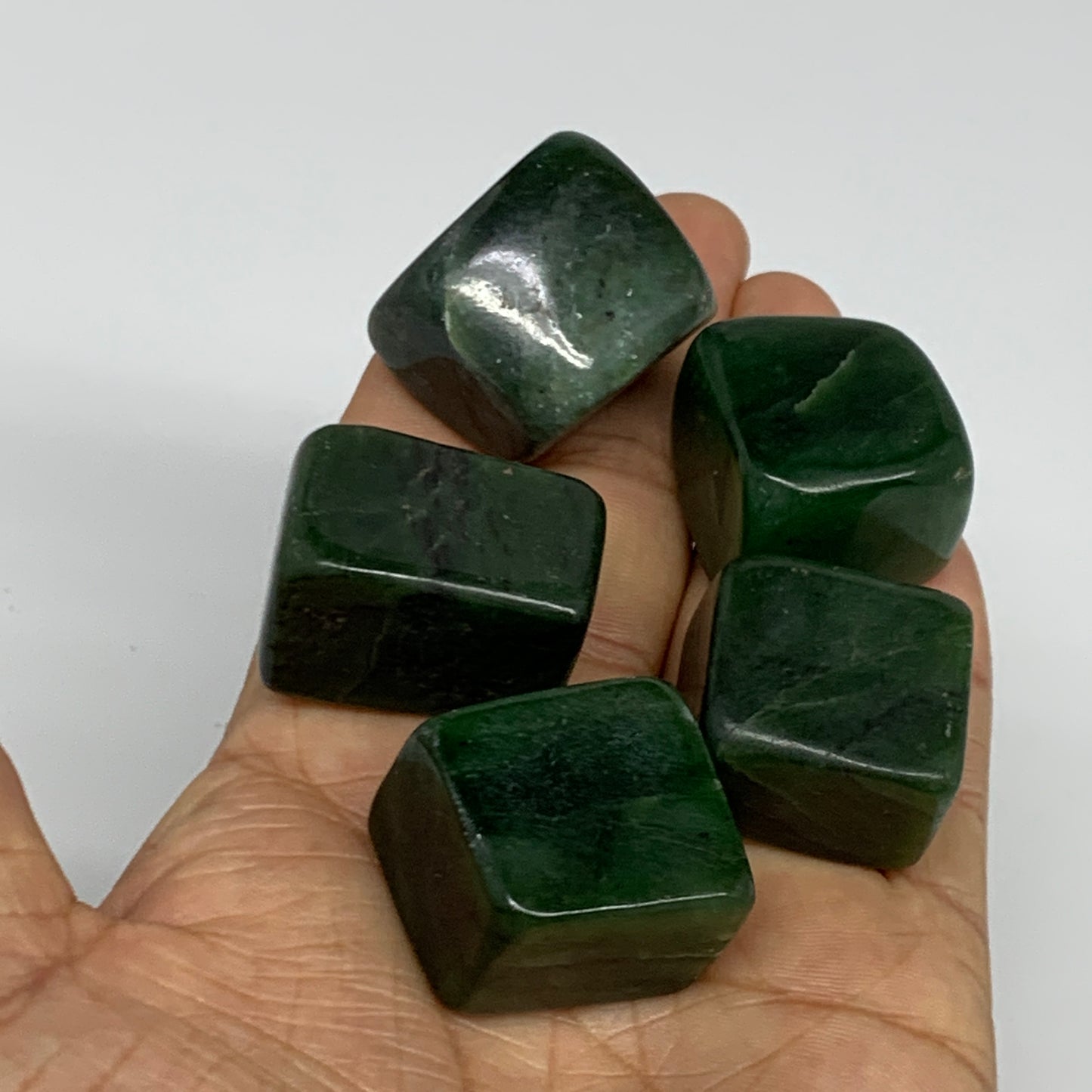 174.3g, 1"-1.2", 5pcs, Natural Nephrite Jade Tumbled Stone @Afghanistan,B31902