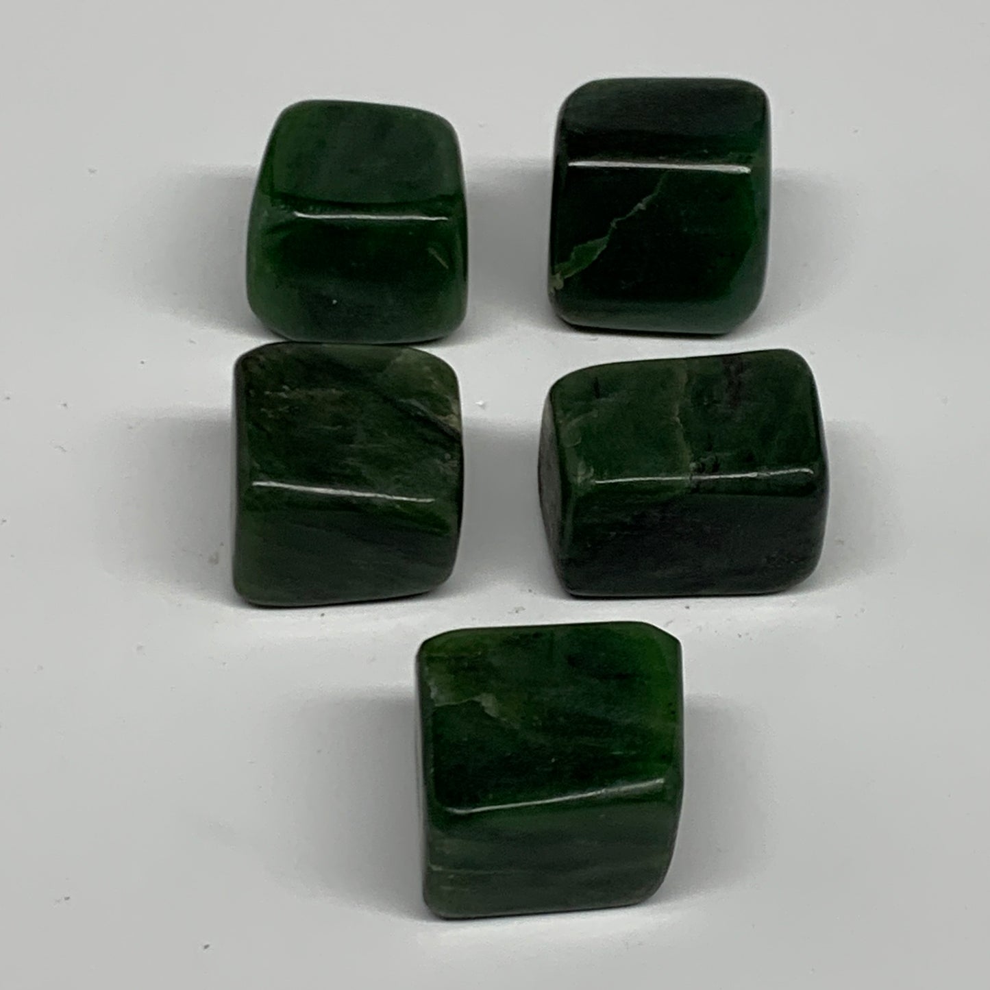 174.3g, 1"-1.2", 5pcs, Natural Nephrite Jade Tumbled Stone @Afghanistan,B31902