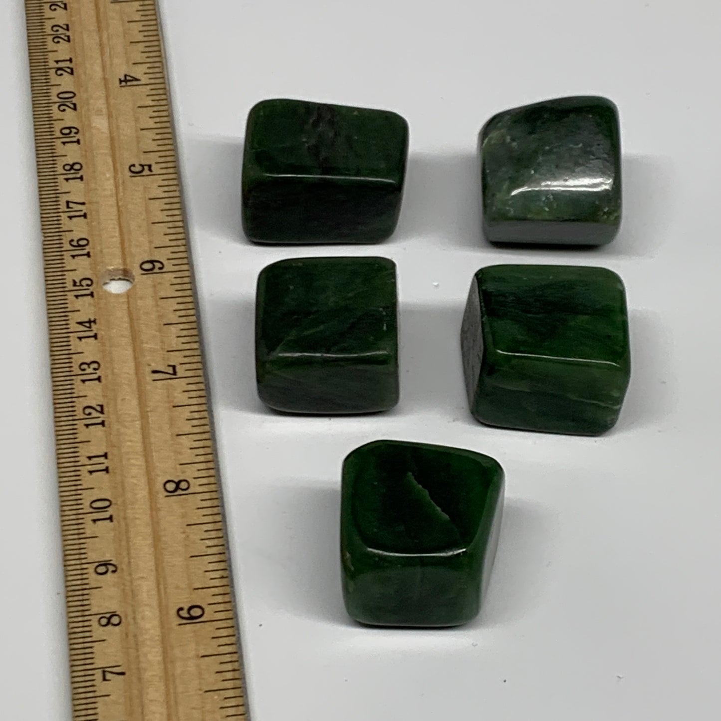 174.3g, 1"-1.2", 5pcs, Natural Nephrite Jade Tumbled Stone @Afghanistan,B31902