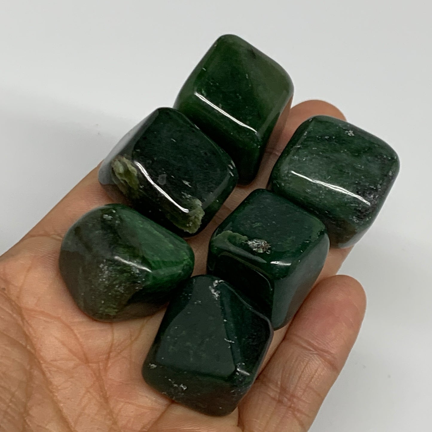 152.4g, 0.8"-0.9", 6pcs, Natural Nephrite Jade Tumbled Stone @Afghanistan,B31903