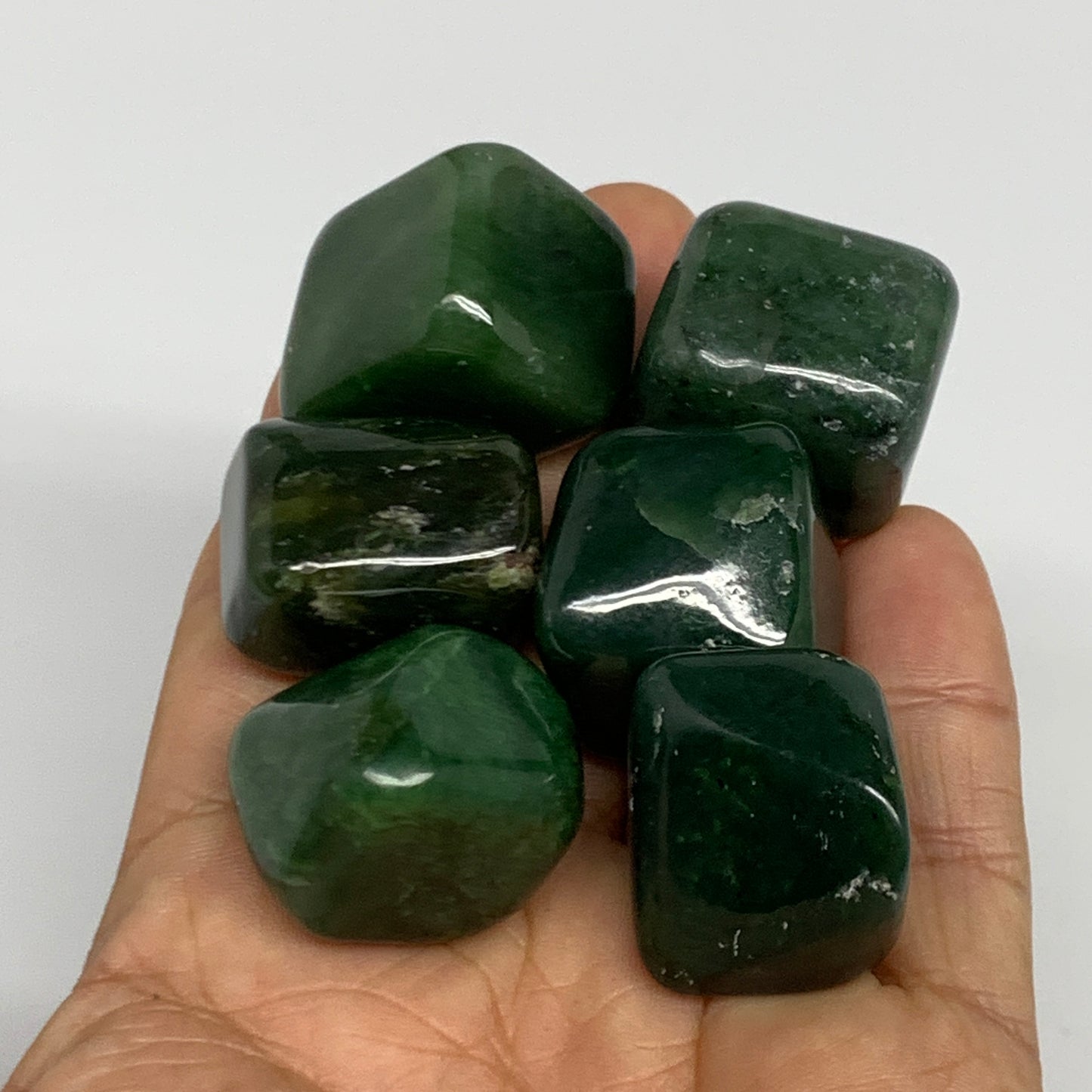 152.4g, 0.8"-0.9", 6pcs, Natural Nephrite Jade Tumbled Stone @Afghanistan,B31903