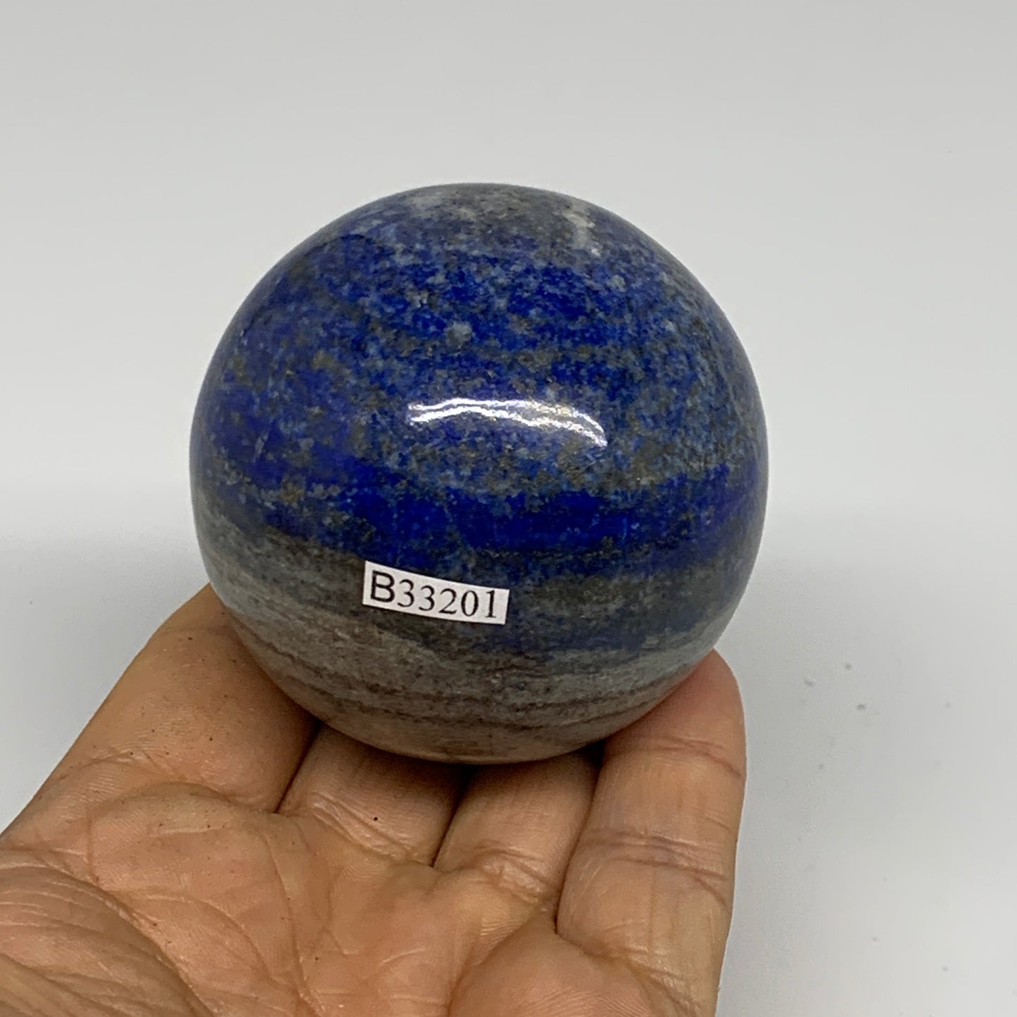 0.7 lbs, 2.3" (59mm), Lapis Lazuli Sphere Ball Gemstone @Afghanistan, B33201