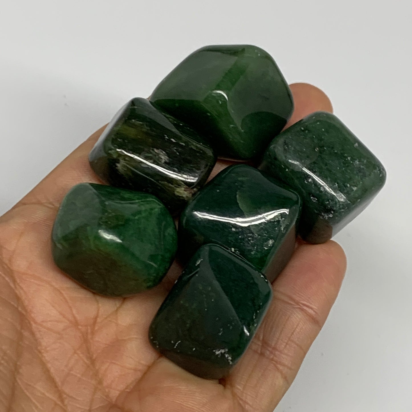 152.4g, 0.8"-0.9", 6pcs, Natural Nephrite Jade Tumbled Stone @Afghanistan,B31903