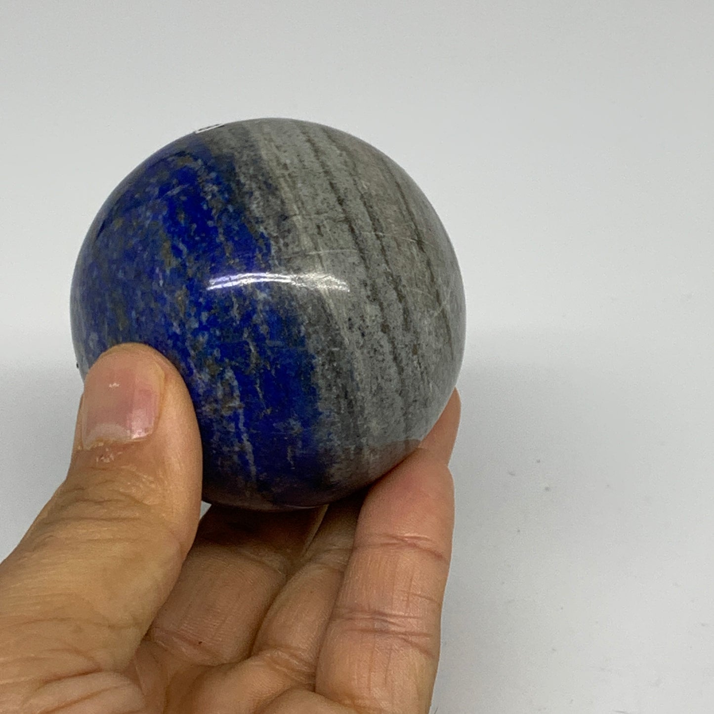 0.7 lbs, 2.3" (59mm), Lapis Lazuli Sphere Ball Gemstone @Afghanistan, B33201