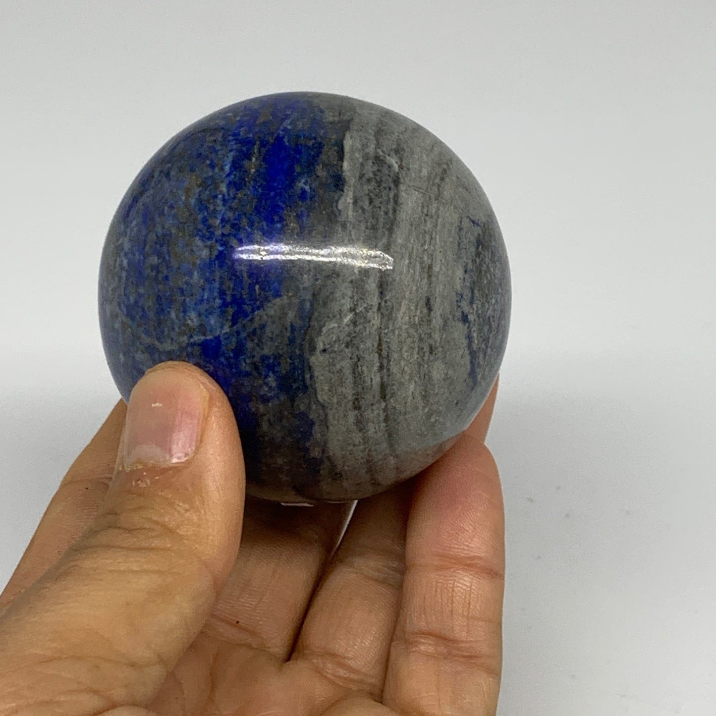 0.7 lbs, 2.3" (59mm), Lapis Lazuli Sphere Ball Gemstone @Afghanistan, B33201